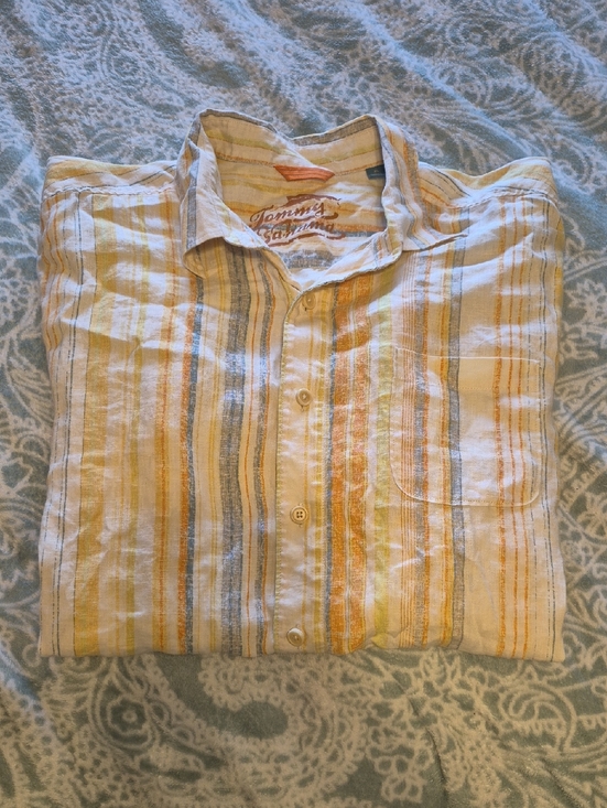 Tommy Bahama Other - Tommy Bahama Yellow and Blue Striped Casual Button-Down Shirt